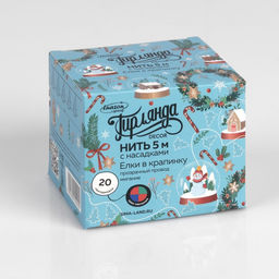 Гирлянда Нить 5 м с насадками Ёлка в крапинку, IP20, прозрачная нить, 20 LED, свечение мульти (RG/RB), мигание, 220 В - Luazon lighting фото 10