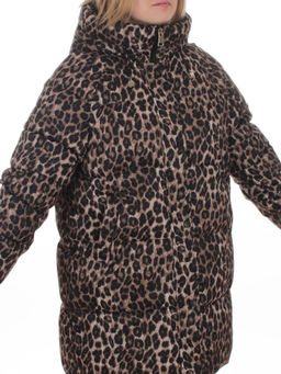 2406 BROWN /LEOPARD Куртка зимняя женская (200 гр. холлофайбер) - Fashion фото 2