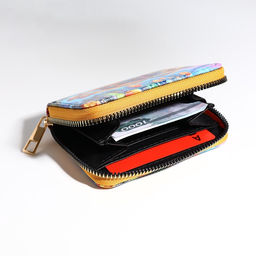 Кошелёк на молнии, синий, разноцветный