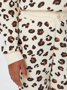 Комплект для девочек бежевый с принтом