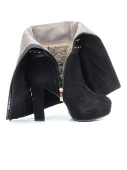 02-1407R-600Y1 4BC07F Сапоги женские (натуральная замша, натуральный мех (евромех))