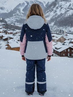 Горнолыжный костюм зимний для девочки серого цвета 9518Sr