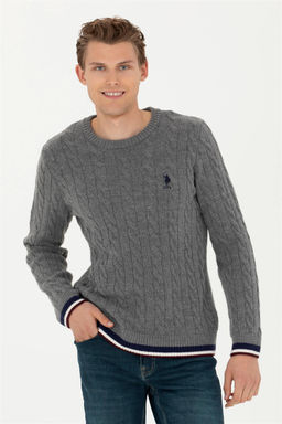 Мужской серый меланжевый свитер - U.s. polo assn фото 10