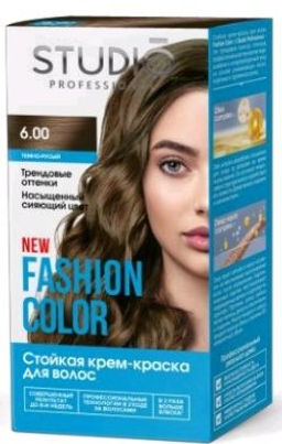 Студио "Fashion Color" Стойкая краска д/в тон 6.00 Тёмно-русый 50/50/15мл.(6) / 95603