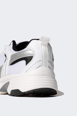 Женские спортивные туфли из искусственной кожи на шнуровке с зубчатой подошвой - Defacto фото 6