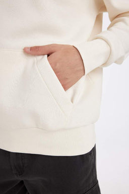 Толстовка свободного покроя с капюшоном и принтом на спине - Defacto фото 9