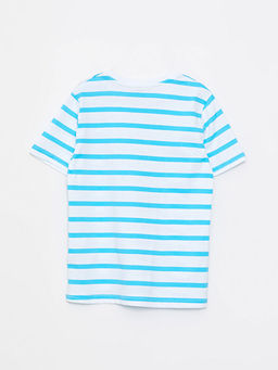 Bisiklet Yaka Bask?l? K?sa Kollu Pamuklu Erkek ?ocuk Ti??rt - Waikiki фото 2