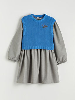 Bisiklet Yaka K?z ?ocuk Elbise ve S?veter