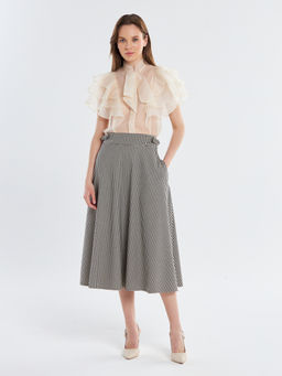 Блузка из органзы с рюшами и бантом OD-929-4 молочный - Tantino фото 8