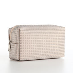 Косметичка на молнии женская, с подкладом, маленькая, бежевая