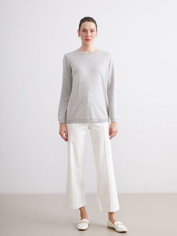 Bisiklet Yaka ?izgili Kad?n Triko Kazak