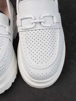 03-PDD190-2 WHITE Полуботинки женские (натуральная кожа) - Фабричный китай фото 10