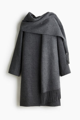 Abrigo en mezcla de lana con cuello tipo bufanda - H&m фото 2