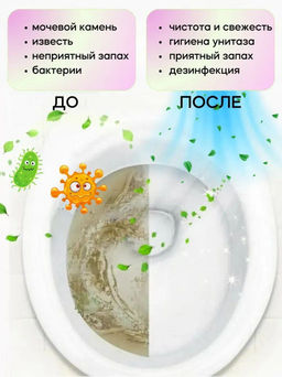 Таблетки для чистки унитаза антибактериальные 12 шт
