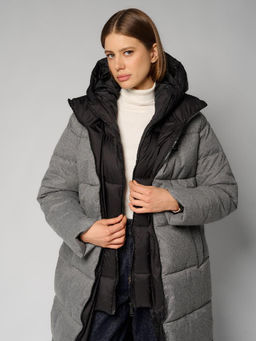 Пальто женское 12411-23044 grey melange/black - Eleganzza фото 3