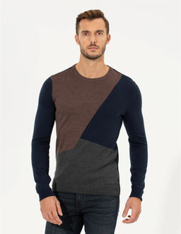 Lacivert Slim Fit Bisiklet Yaka Triko Kazak - Pierre cardin фото 4