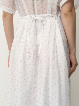 Платье из тенселя 90501 белое в горошек