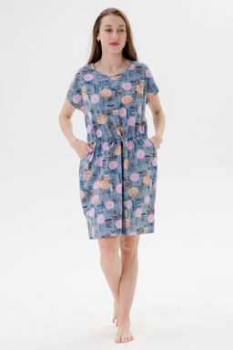 Платье женское домашнее из кулирки Лана астра макси - Амадэль фото 2