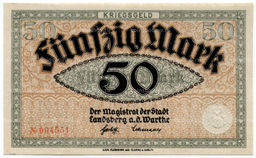 Банкнота 50 марок 1922 года Германия  Нотгельд (Ландсберг)