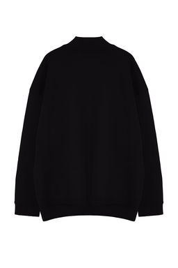 TRENDYOL MAN Siyah Buyuk Beden Oversize/Genis Kesim Dik Yaka Fermuarl? S?cak Tutan Sweatshirt TMNAW24AO00005 - Trendyolmilla фото 8