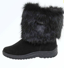 Сапоги Унты натуральная замша, натуральная овчина короткие с замком, пушистые,