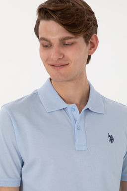 Erkek Regular Fit Polo Yaka A__k Mavi Basic Ti__rt - U.s. polo assn фото 2
