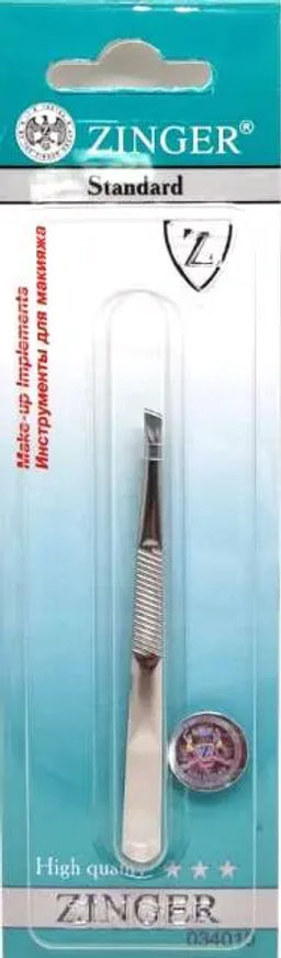 ZINGER Пинцет T-112S (86112-S) для бровей цв.silver