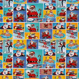 Цена за 10 шт. Бумага упаковочная глянцевая Pop-art Новый год, двусторонняя, 70 х 100 см - UPAK LAND фото 4
