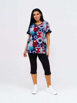 Костюм женский, цвет синий красный белый