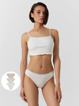 Цена за 2 штуки! Трусы слипы женские в наборе, 3 шт