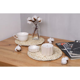 Салфетка сервировочная на стол Доляна Косичка, d=25 см, плетёная  фото 18