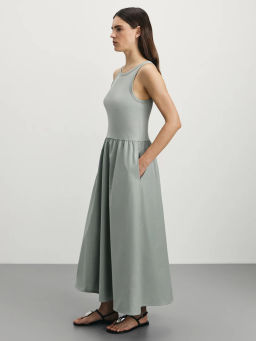 Платье миди из разнофактурных тканей / Zarina  фото 4