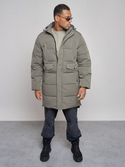 Парка мужская зимняя удлиненная молодежная серого цвета 806Sr - Wonderrman фото 10