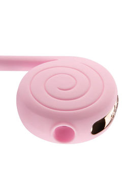Вибратор с вакуумным стимулятором OTOUCH Lollipop Dual Stimulation, силикон, бело-розовый, 20 см