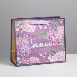 Цена за 3 шт. Пакет подарочный крафтовый, упаковка, «Самой лучшей», ML 27 х 23 х 11.5 см