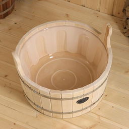 Шайка - таз для бани и сауны, 15 л, деревянная, пластиковая вставка, «Добропаровъ»