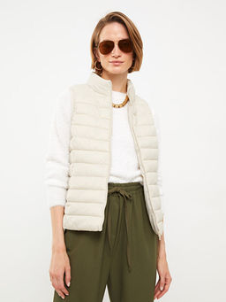 Kad?n Dik Yaka D?z ?i?me Yelek