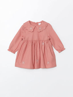 Bebe Yaka Uzun Kollu K?z Bebek Elbise