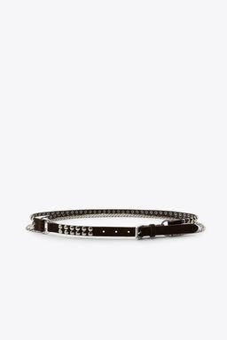 CONTRAST DOUBLE LEATHER CHAIN BELT - Zara фото 2