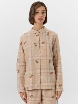 Комплект женский домашний бежевый с принтом мишек - Mark formelle фото 3