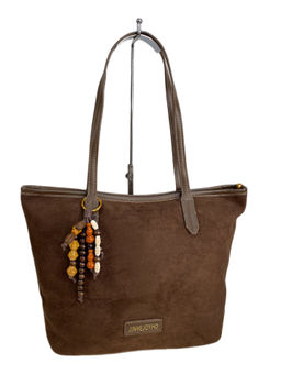 Женская сумка из искусственной замши, цвет шоколад