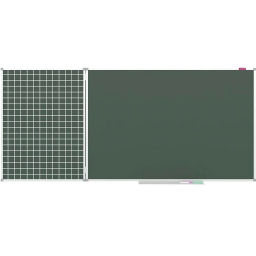 Доска магнитно-меловая Attache 2-х секционная Клетка + линейка