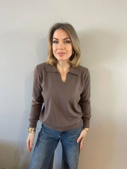 K13112 Джемпер (вязаный трикотаж) КОРИЧНЕВЫЙ