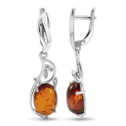 Серьги, янтарь, СПН4043