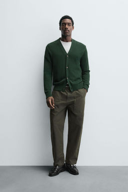 WASHED STRAIGHT-LEG TROUSERS