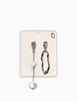 Цена за 2 шт. Серьги жемчуг «Корейский стиль», белые в серебре