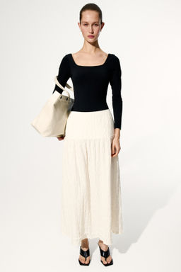 Falda midi en punto texturizado - H&m фото 5