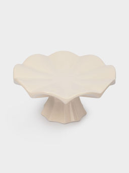 Ваза для фруктов, 24х11 см, на ножке, керамика, молочная, Волнистый край, Zephyr - Anna lafarg фото 3