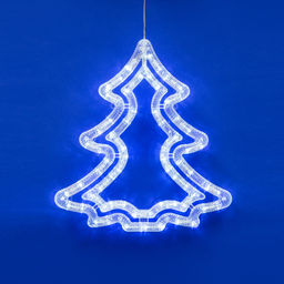 ULD-H3543-070/STA WHITE IP20 XMAS TREE Фигура светодиодная "Ёлочка", 35х43 см. Подвесная. 70 светодиодов. Белый свет. Провод прозрачный. TM Uniel.