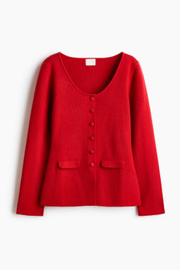 C?rdigan en punto acanalado con escote en U - H&m фото 2